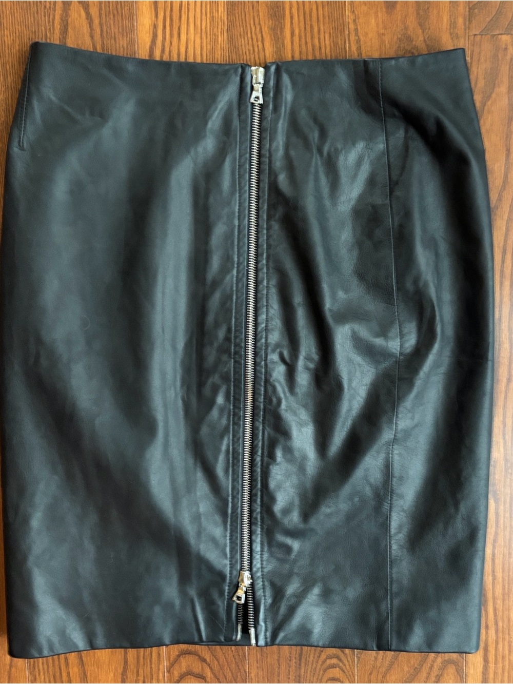 Yigal Azrouel Black Leather Double Zip-Front Skirt